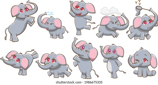 Elephant vector illustration. Elephant illustration with white background.
