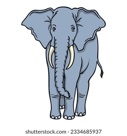 elephant vector illustration,isolated on white background,top view