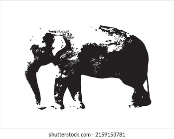 elephant vector image  
Vector black illustration of a elephant.eps