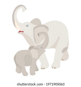 Elephant, vector image. A symbol of love, eternity, wisdom, supreme power. Feng Shui talisman.