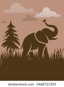 Imágenes vectoriales de elefante, ícono e ilustración gráfica