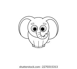 Elephant vector isolated outline icon. Elephant animal vector icon. Elephant icon 