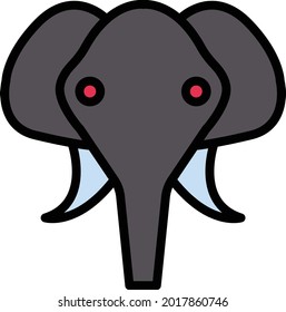Elefantenvektorlinienfarbsymbol