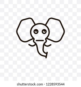 Elephant vector linear icon isolated on transparent background, Elephant transparency concept can be used for web and mobile