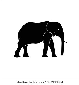 elephant vector logo with design of huge animal and elephant trunk