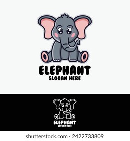 elephant vector logo design template