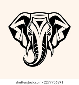 Elephant vector for logo or icon, drawing Elegant minimalist style,abstract style Illustration
