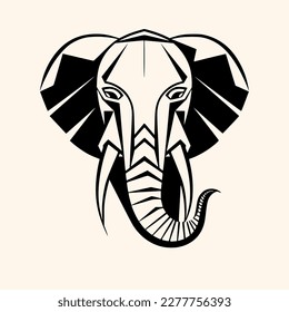 Elephant vector for logo or icon, drawing Elegant minimalist style,abstract style Illustration