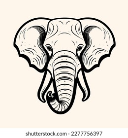 Elephant vector for logo or icon, drawing Elegant minimalist style,abstract style Illustration