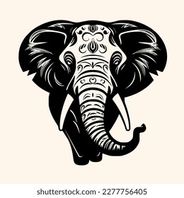 Elephant vector for logo or icon, drawing Elegant minimalist style,abstract style Illustration
