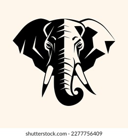 Elephant vector for logo or icon, drawing Elegant minimalist style,abstract style Illustration