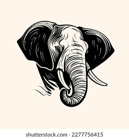 Elephant vector for logo or icon, drawing Elegant minimalist style,abstract style Illustration