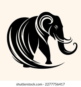 Elephant vector for logo or icon, drawing Elegant minimalist style,abstract style Illustration