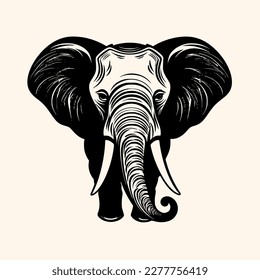 Elephant vector for logo or icon, drawing Elegant minimalist style,abstract style Illustration