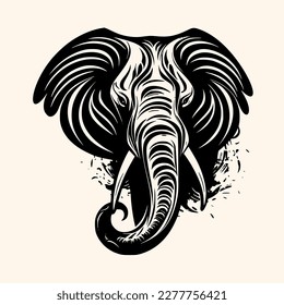 Elephant vector for logo or icon, drawing Elegant minimalist style,abstract style Illustration
