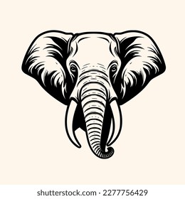 Elefante Vektorgrafik für Logo oder Symbol, Zeichnung Eleganter minimalistischer Stil, abstrakte Illustration