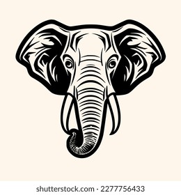 Elephant vector for logo or icon, drawing Elegant minimalist style,abstract style Illustration