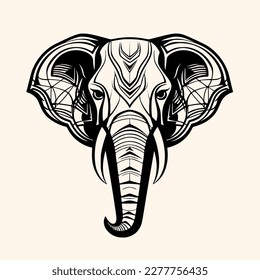 Elephant vector for logo or icon, drawing Elegant minimalist style,abstract style Illustration