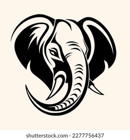 Elephant vector for logo or icon, drawing Elegant minimalist style,abstract style Illustration
