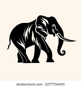 Elephant vector for logo or icon, drawing Elegant minimalist style,abstract style Illustration