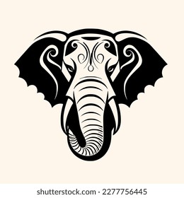 Elephant vector for logo or icon, drawing Elegant minimalist style,abstract style Illustration