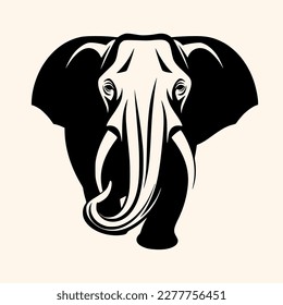 Elephant vector for logo or icon, drawing Elegant minimalist style,abstract style Illustration