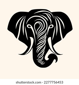 Elephant vector for logo or icon, drawing Elegant minimalist style,abstract style Illustration