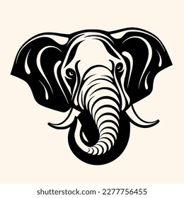 Elephant vector for logo or icon, drawing Elegant minimalist style,abstract style Illustration