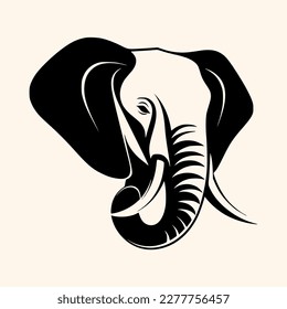 Elephant vector for logo or icon, drawing Elegant minimalist style,abstract style Illustration