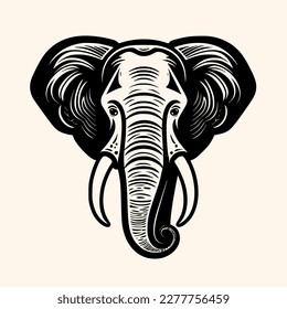 Elephant vector for logo or icon, drawing Elegant minimalist style,abstract style Illustration
