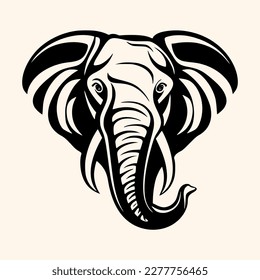 Elephant vector for logo or icon, drawing Elegant minimalist style,abstract style Illustration