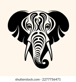 Elephant vector for logo or icon, drawing Elegant minimalist style,abstract style Illustration