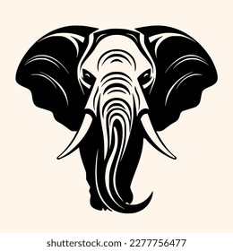 Elephant vector for logo or icon, drawing Elegant minimalist style,abstract style Illustration