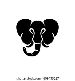Elephant vector logo illustration isolated sign symbol. Icon pictogram for web graphics
