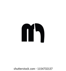 elephant vector logo. letter m with elephant logo. m letter vector logo