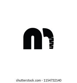 elephant vector logo. letter m with elephant logo. m letter vector logo