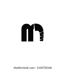 elephant vector logo. letter m with elephant logo. m letter vector logo