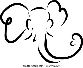 Elephant vector logo line art illustration on white background. Elephant vector outline