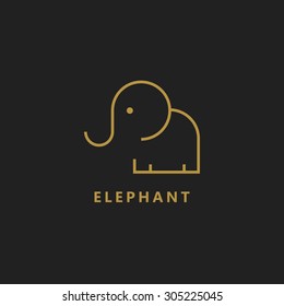 Elephant Vector Logo Line Art Illustration Memory Icon