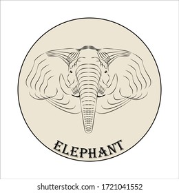 
elephant vector logo on a beige background