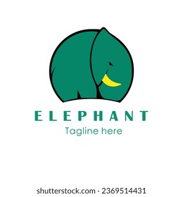 elephant vector logo, simple graphic design.