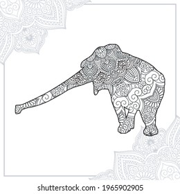 Elephant Vector Mandala Line Art Style