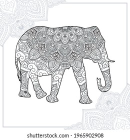 Elefantenkünstler Vector Mandala Line Art Style