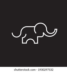 elephant vector outline logo design