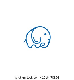 elephant vector outline minimalist and characters funny