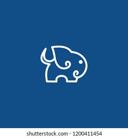elephant vector outline minimalist and characters funny