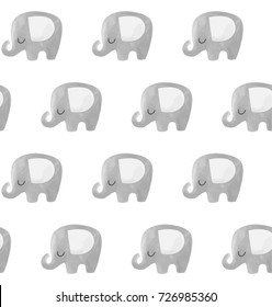 Elephant vector pattern. Baby animal seamless background in scandinavian style. 