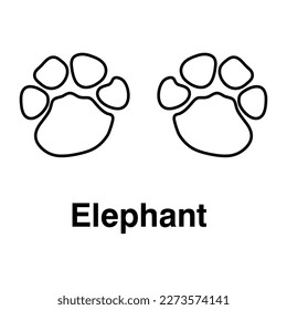Elephant vector paw print flat illustration on white background..eps