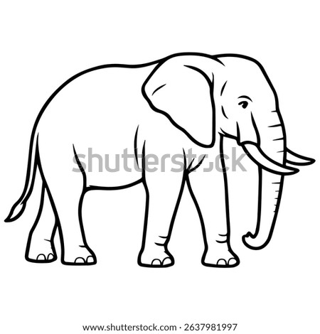 elephant  vector realistic line icon on white background
Vector line icon animal, wildlife