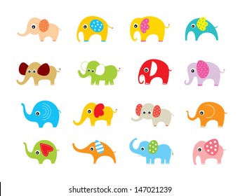 elephant vector set